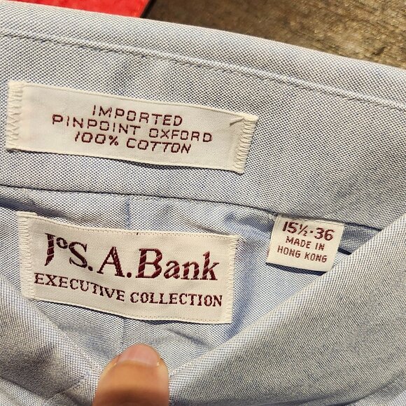 NWT - JOS. A. BANK Executive Collection Pinpoint Oxford 100% Cotton Blue - Picture 2 of 4
